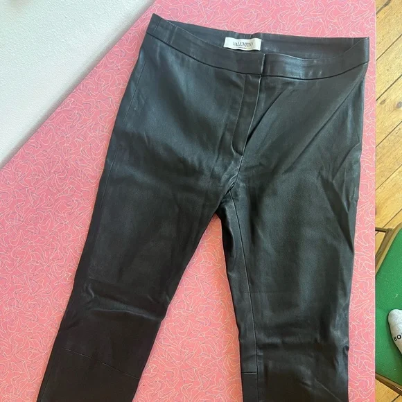 Valentino Low Rise Leather Pants Size 6 - Never Worn